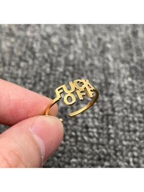 ($6) F*ck Off Wrap Ring - Gold